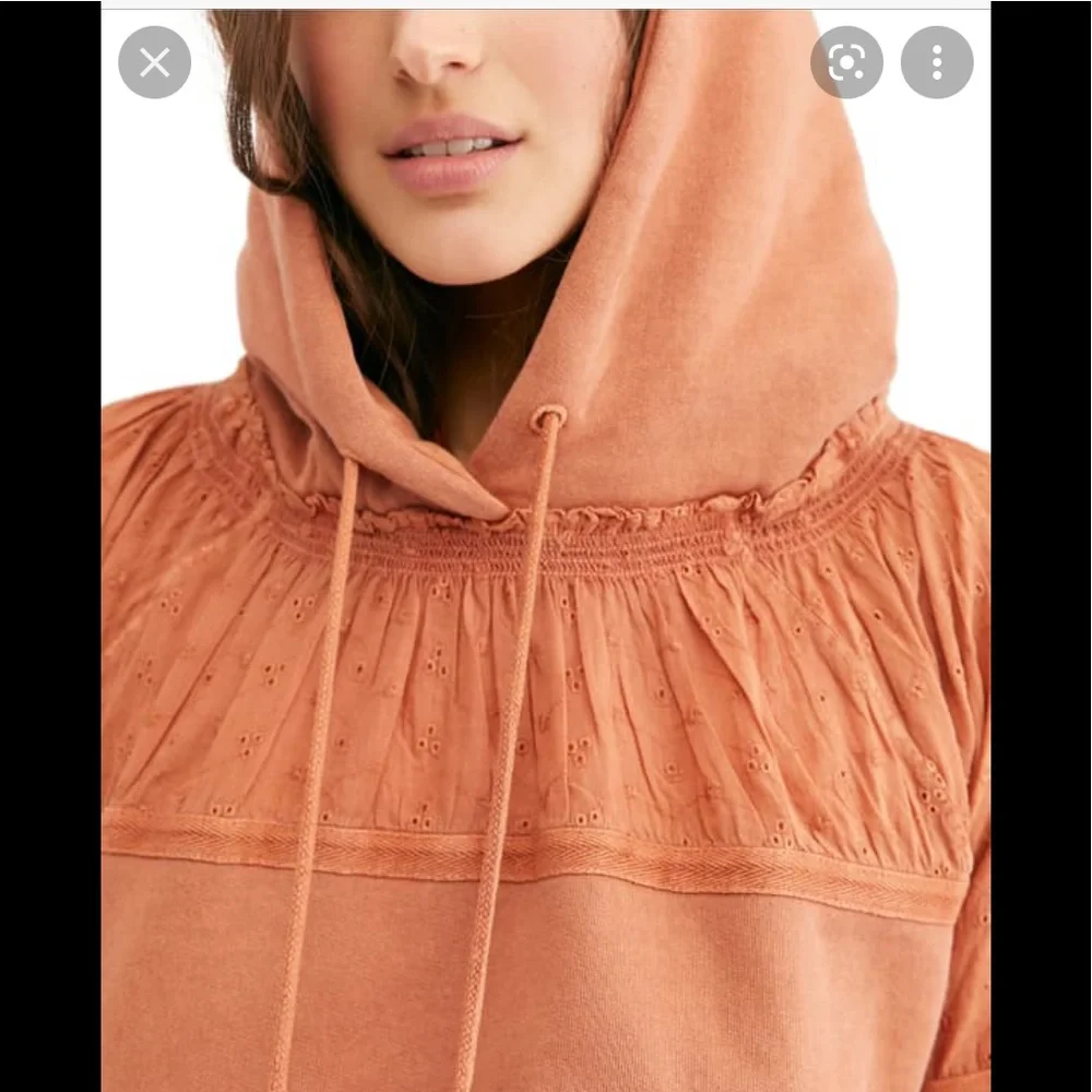 Free people piper pieced crop hoodie size M